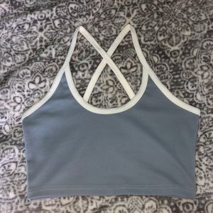 SHEIN XS (extra small) Dusty Blue Crop Top